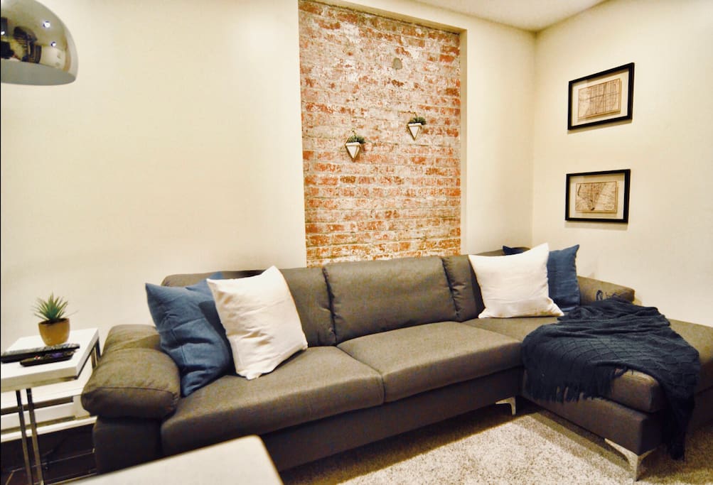 You’ll love lounging around after a long day in the city. The living room includes a 42” smart TV with cable and high speed internet.