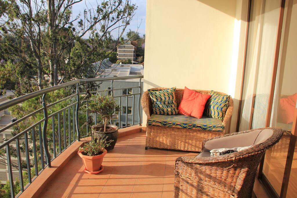 The balcony's perfect for reading in the sun