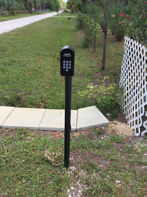 Gate keypad for secure entrance to come and go as you please.