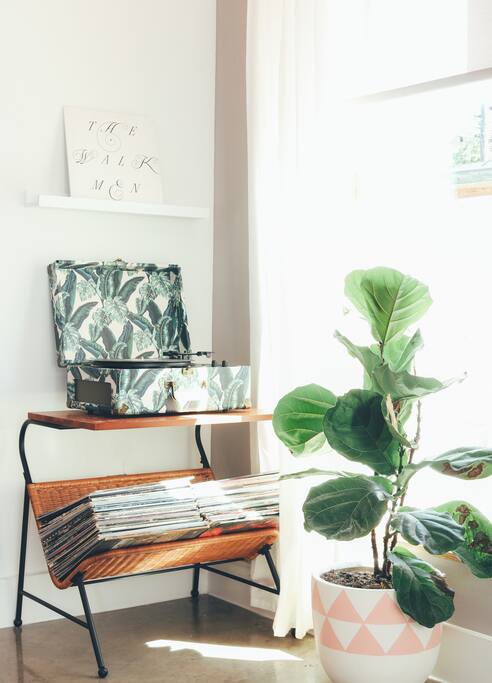 Record player nook in living room