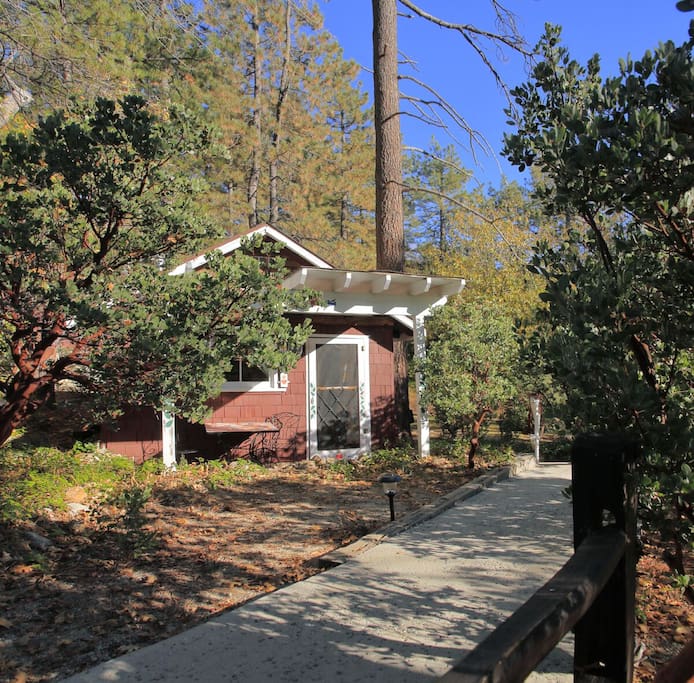 Walkway heading to cabins front door