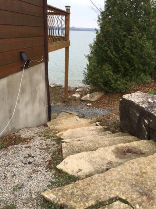 Steps down to the Guest Apartment