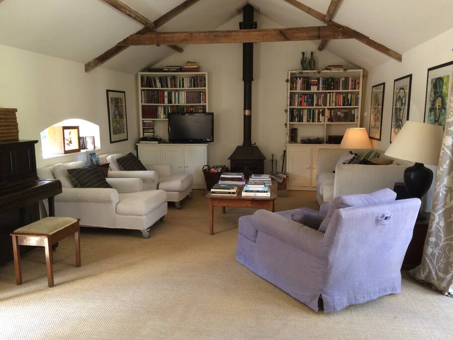 25ft Sitting Room with Woodburner