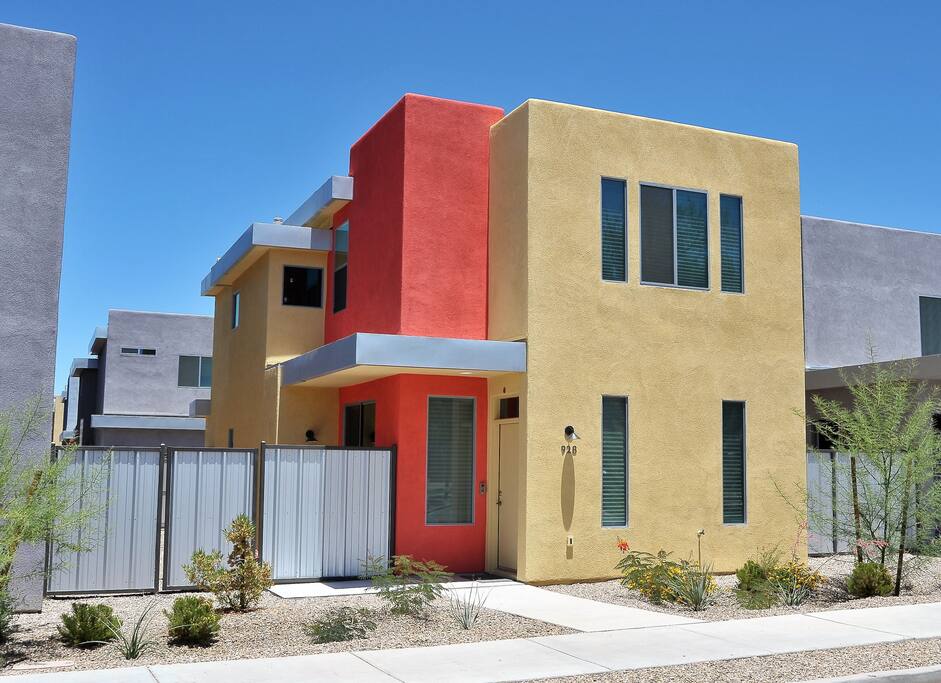 Contemporary architecture and a loft-style two story house