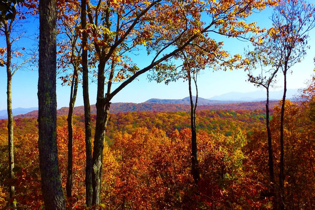 Long range mountain views from our wrap-around porches!