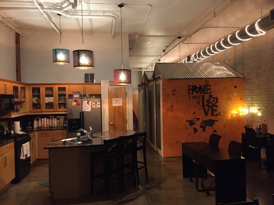 The entrance to the Downtown SWAP Loft....your private room will be down the hall to the left