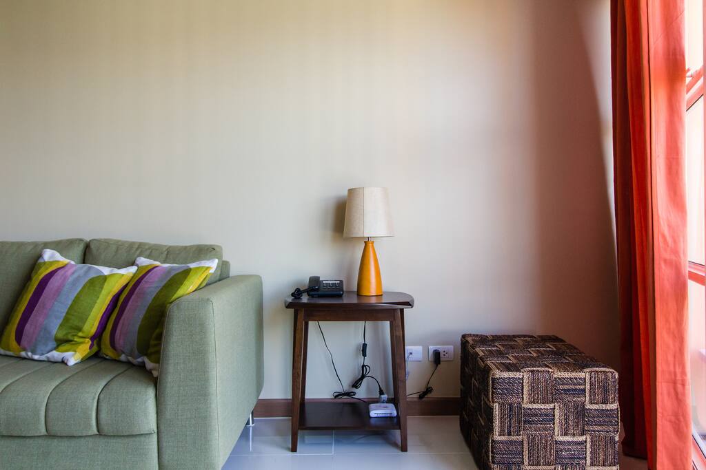 The unit comes with a landline allowing you to make free local calls. It's also equipped with free Wifi.
