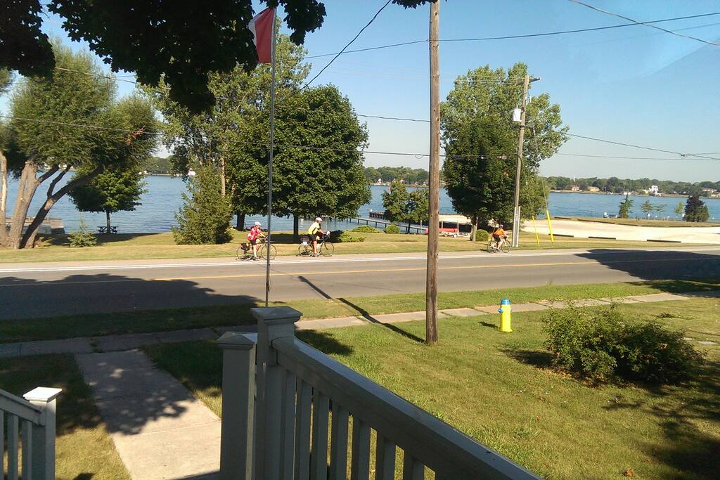 Bike path and public boat launch.