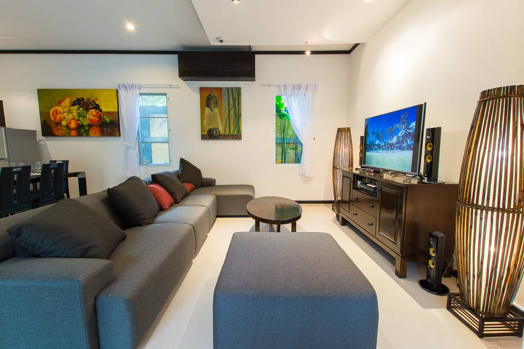 Built-in wardrobes in each bedroom and air conditioning in the living room.