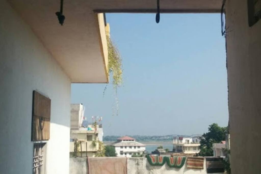 River Ganga can be seen from terrace