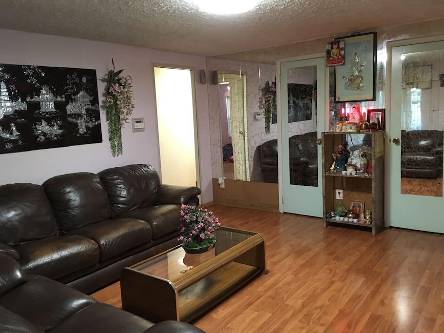 Living room with two couches.