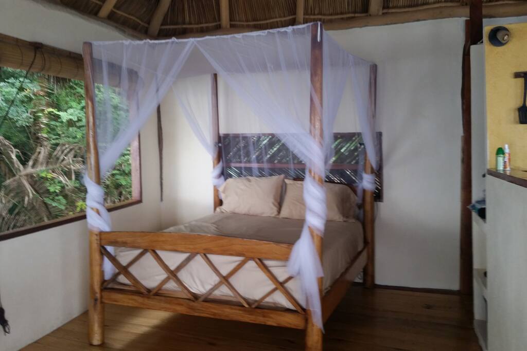 Queen bed with a view