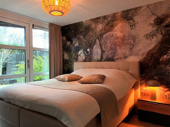 Bedroom with garden view.