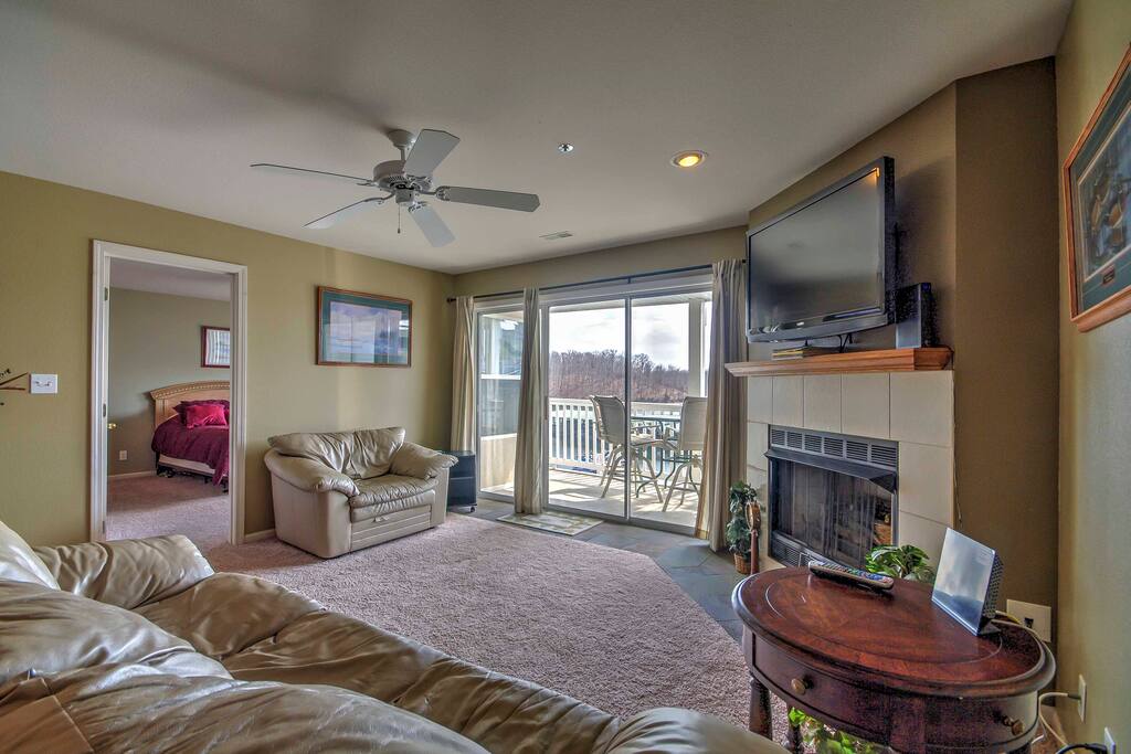 Open up sliding glass doors to let the fresh air flow throughout the condo.