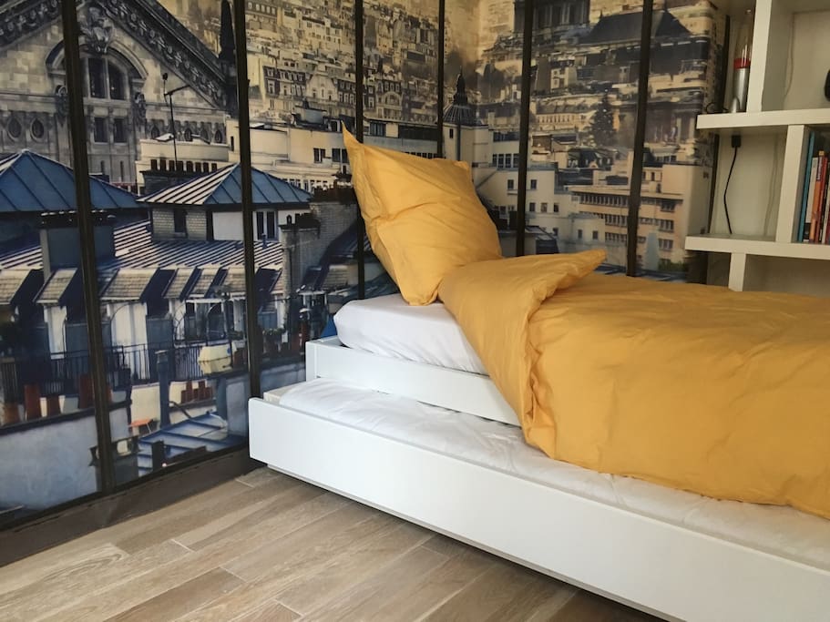 The second bed when opening
