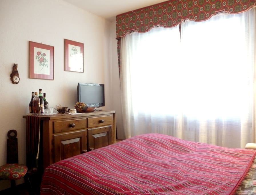 Bedroom with tv.