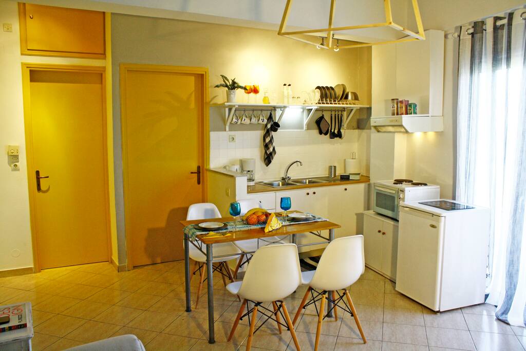 A fully equipped kitchen is there for you to cook breakfast, lunch or supper at the dinning table.