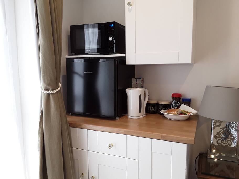 Small fridge kettle microwave