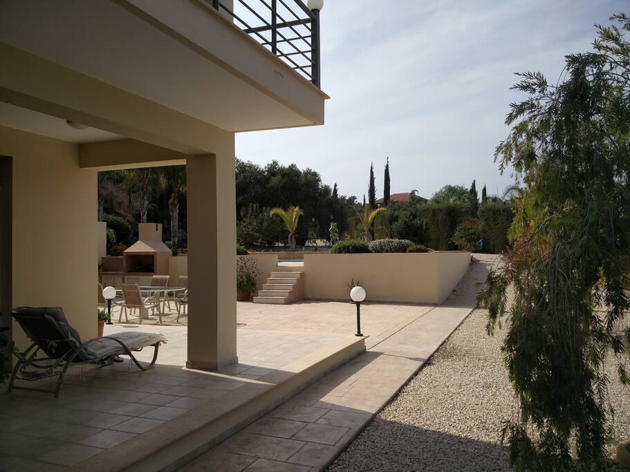 Rear patio and pool area