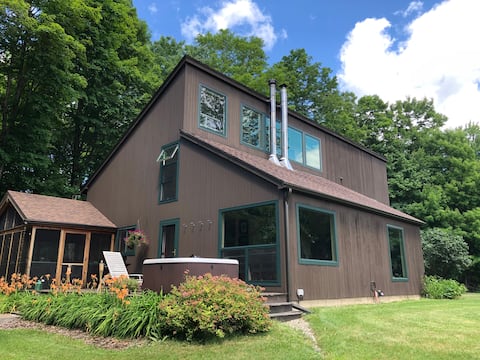 Secluded VT Retreat w/ Hot Tub & Views