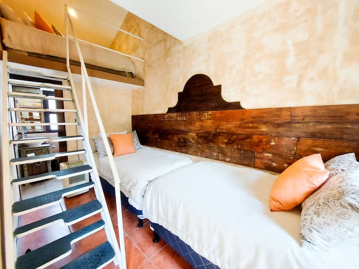 Room 4. 2 Imperial, 1 Queen, Private Bathroom.
Level 1.