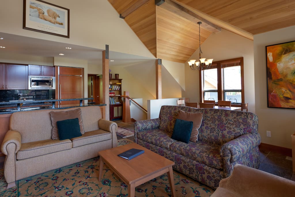 The open plan townhouse feels bright and spacious