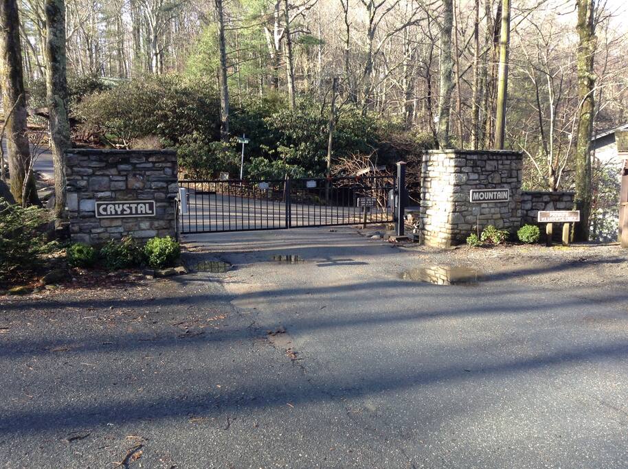 This is the entry gate where you will need to enter the gate code, on the left.