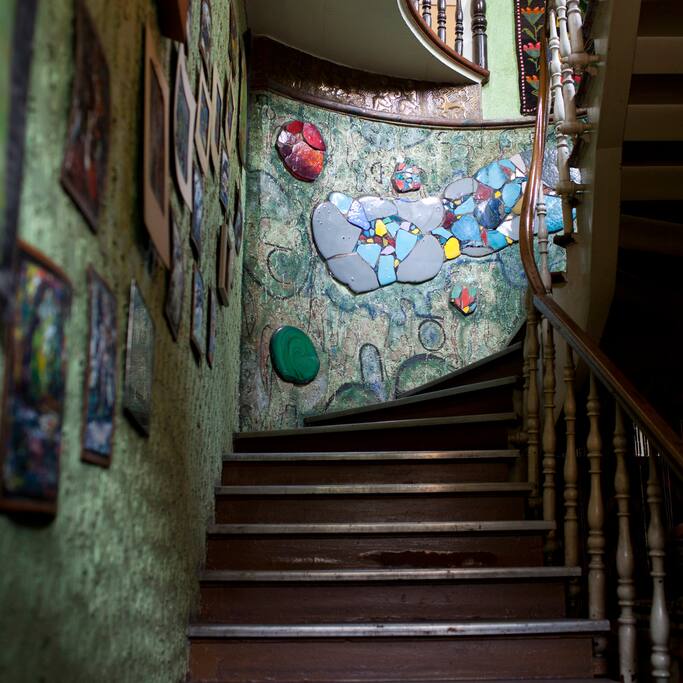 Private Entrance of the Apartment. Decoration hadmade 50 years ago.