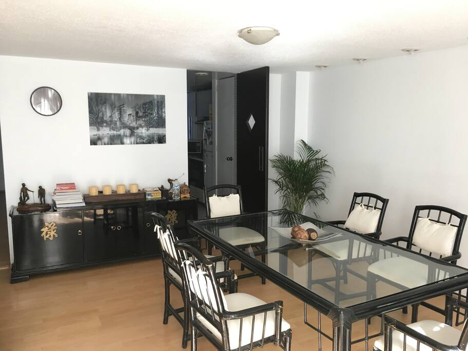 Dining table provides a great place to get some work done