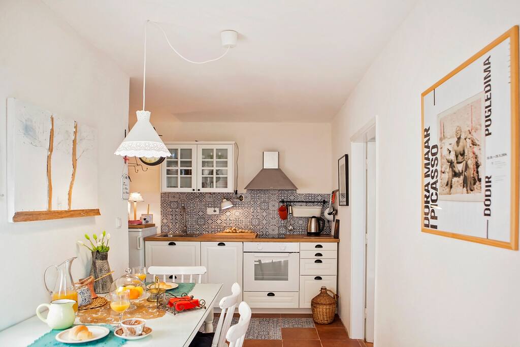 Dinning table and kitchen