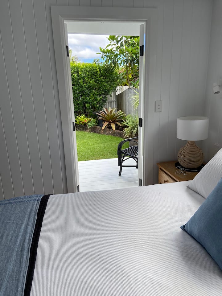 Master bedroom with private patio 