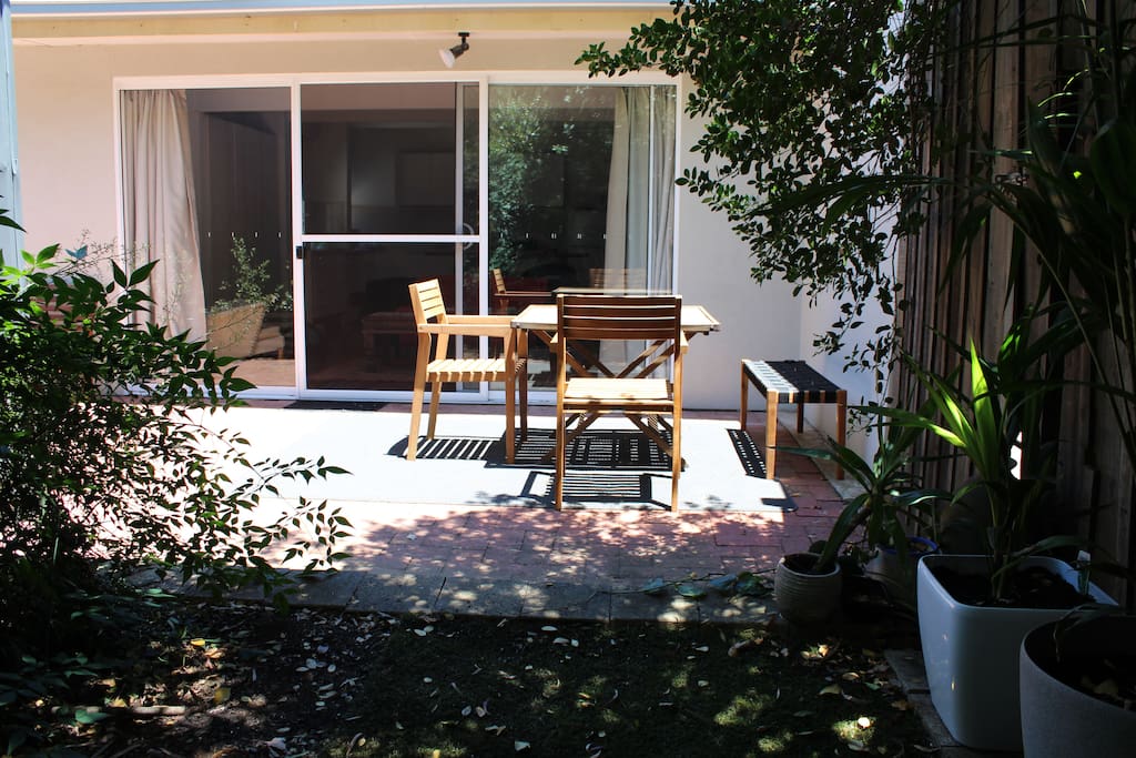 Sacred bamboo provides a shady spot to chill out at the end of the day
