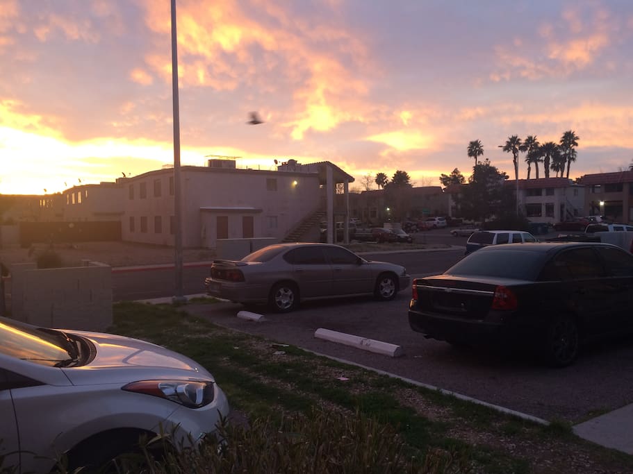 Sunrise from parking lot.