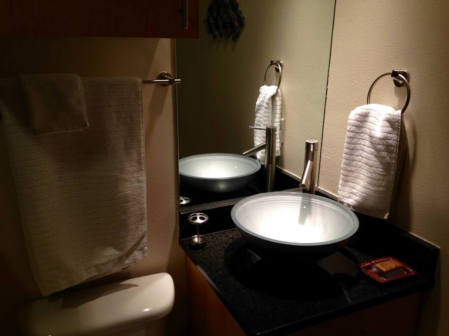 Detail of your bathroom sink: all water's filtered!