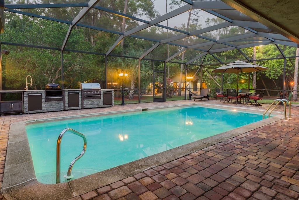 Heated saltwater pool