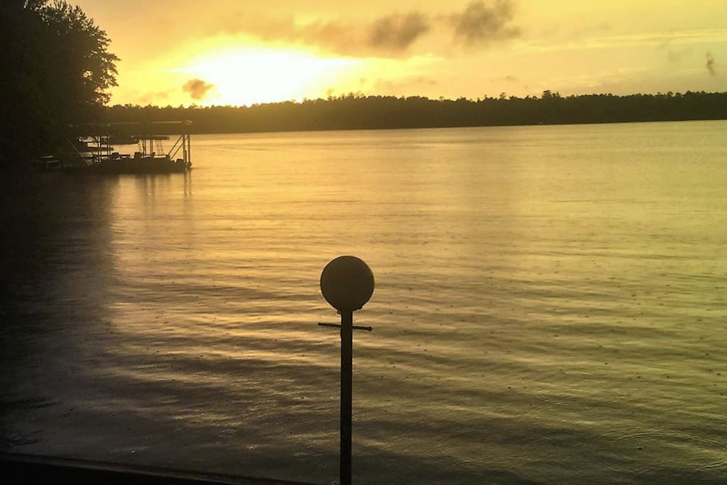View from Seawall towards Marina Point at Sunset