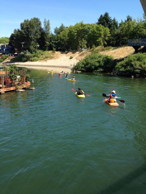 This is your view from your windows. There is a warm sandy beach and kayakers occasionally paddle by year round.