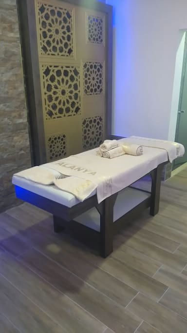perfect massage bed in hammam area