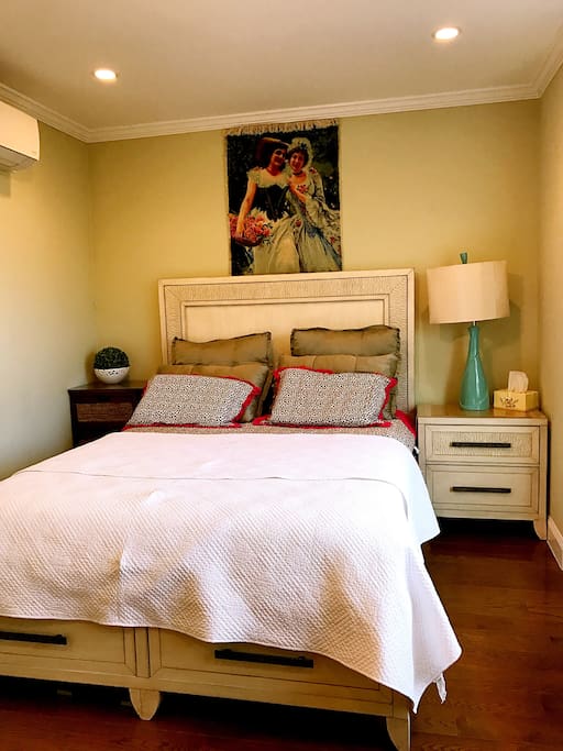 This is your wonderful room with a Smart TV, orthopedic high quality memory mattress, rocking chair and beautiful panorama window