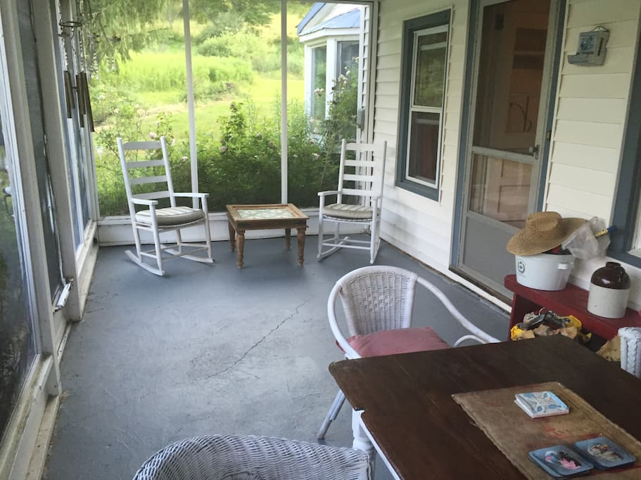 Our screened in porch that is lovely to have evening dinners straight from the BBQ