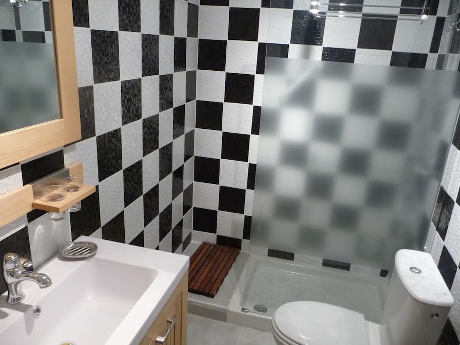Salle de douche avec W.C.