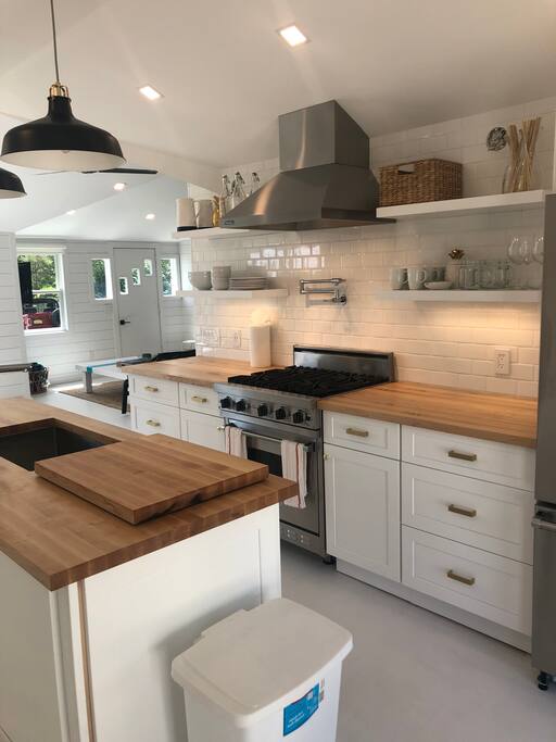 Kitchen and island