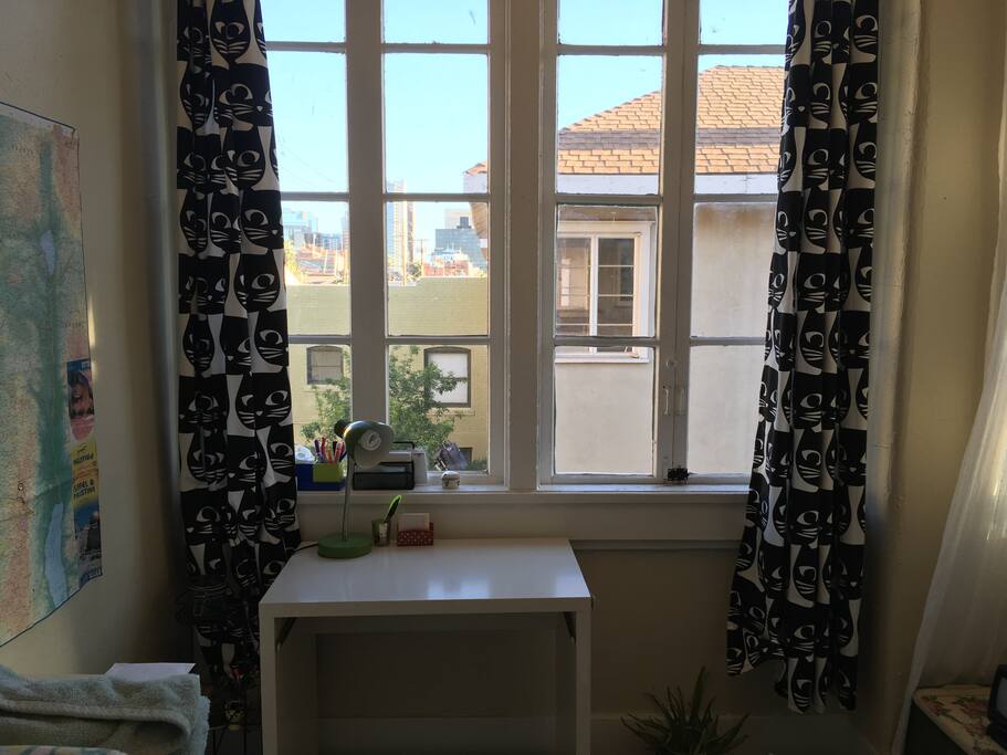 This is the other side of the guest room. There is a desk, dresser and a beautiful view of downtown Phoenix!
