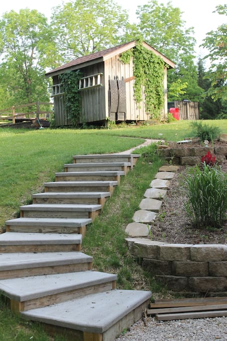 Steps from the parking area