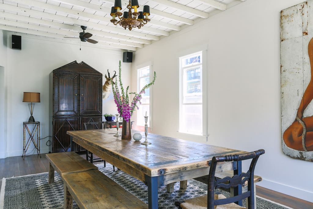 Farm table in great room.
