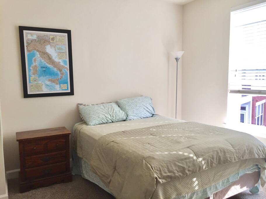 Your bedroom with queen sized bed