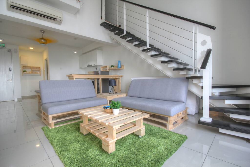 Eco friendly pine furniture for a one of a kind comfortable stay in our Ecohomz