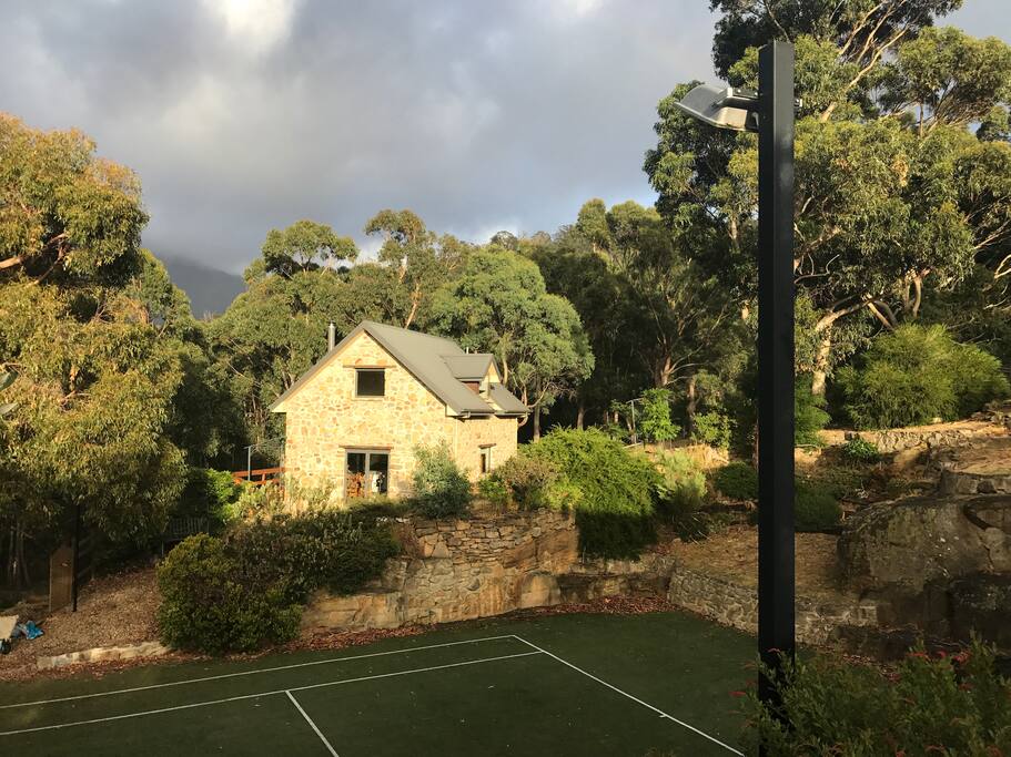 The Stone Cottage bathed in sunlight in the morning