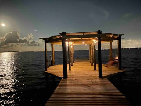 Enjoy the bay from the “The Blue Fiddler”