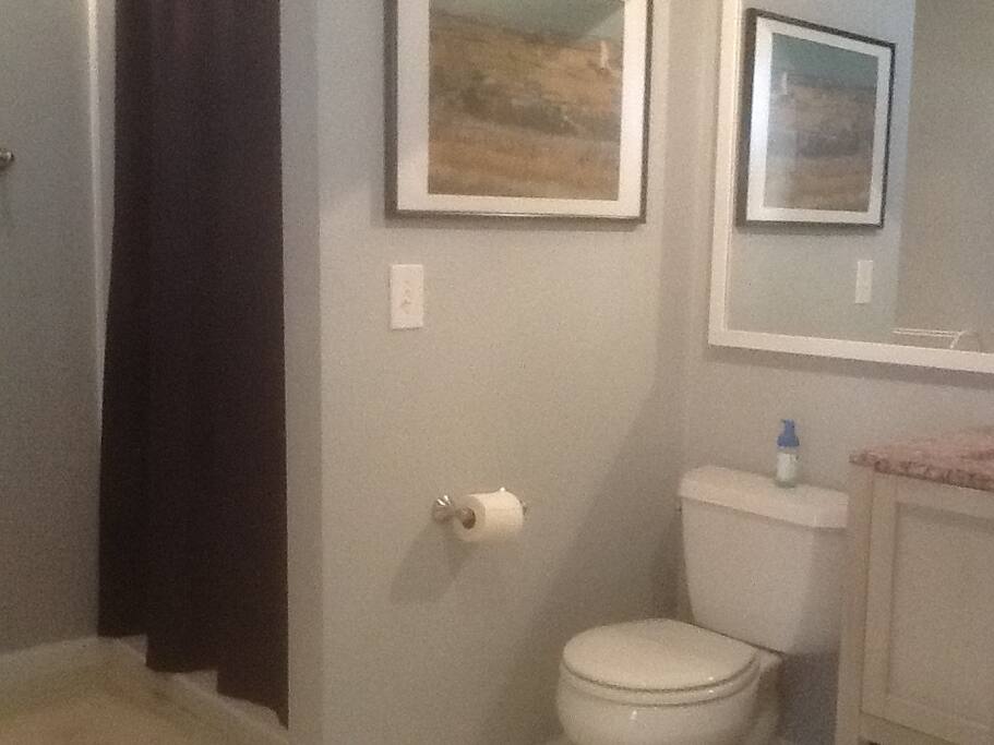 Bathroom with shower. Wheelchair accessible.